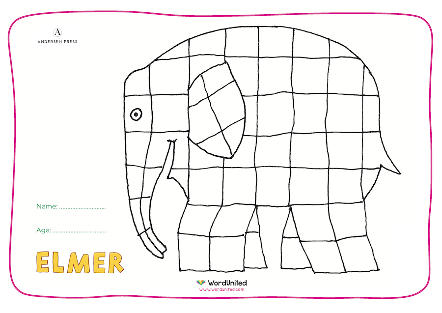 Elmer colouring sheet