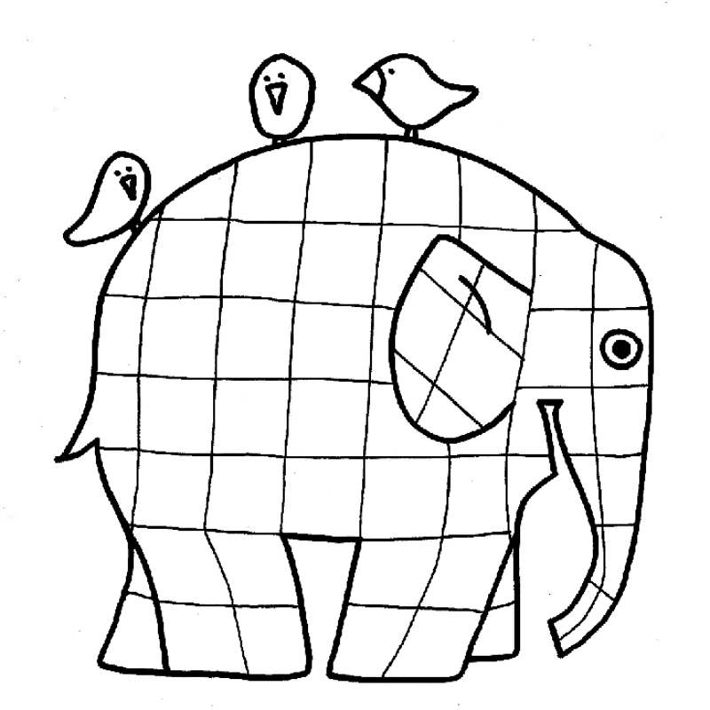 Elmer elephant patchworkgrid coloring page from coloring home elefantes para colorear plantilla de elefante artesanãas de elefantes