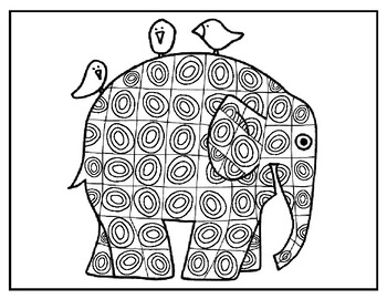 Kandinsky elmer the elephant coloring page by awesome art activities