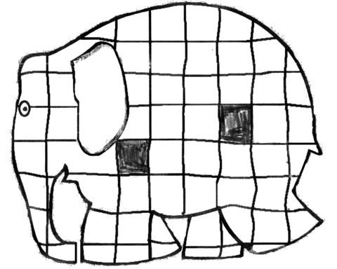 Elephant patchwork coloring page free printable coloring pages
