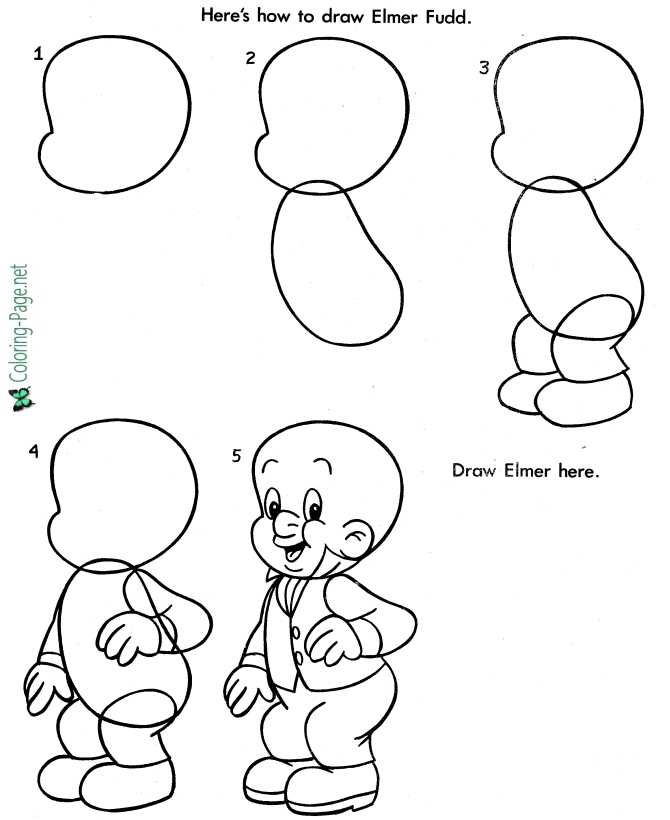 How to draw elmer fudd