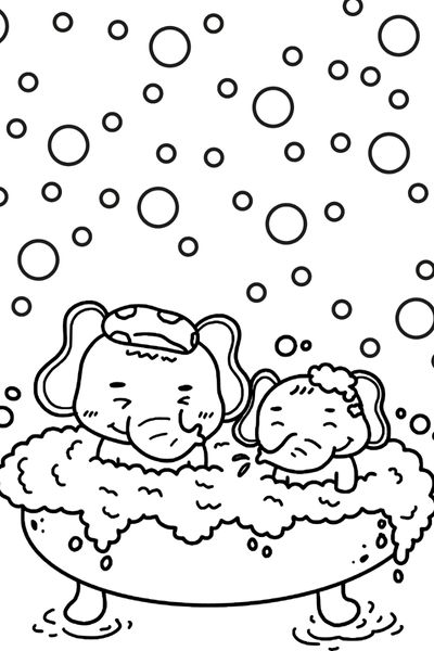 Cute elephant coloring pages