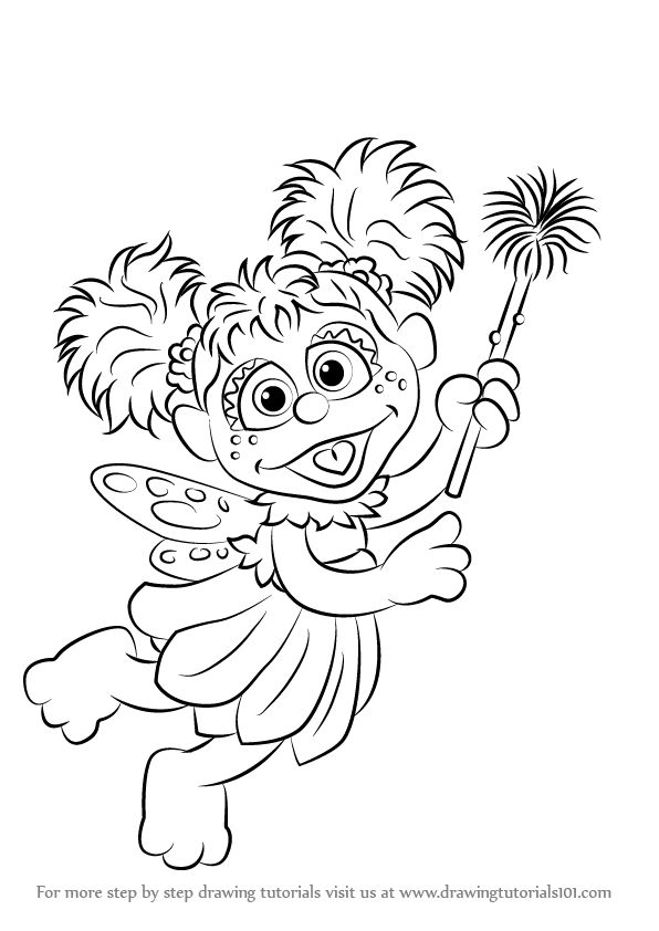 Step by step how to draw abby cadabby from sesame street drawingtutorials sesame street coloring pages coloring pages cartoon embroidery