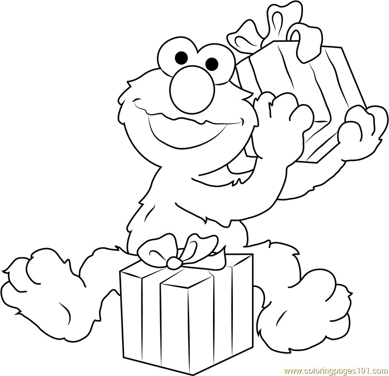 Happy birthday elmo coloring page for kids