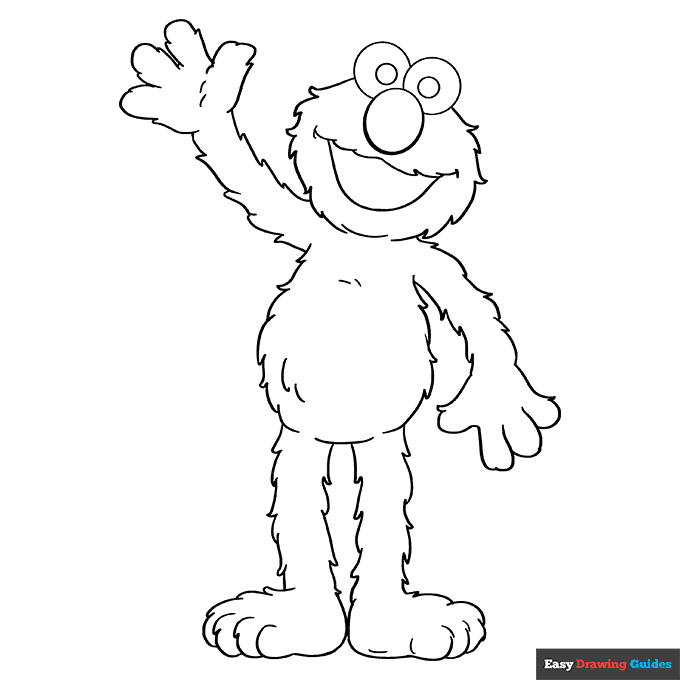 Elmo from sesame street coloring page easy drawing guides