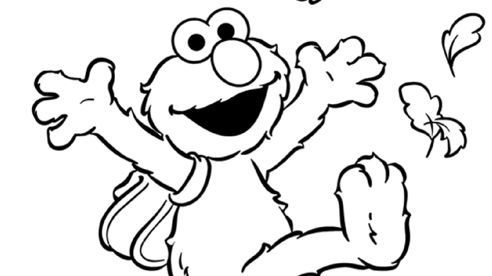 Elmo playing in the leaves coloring page â kids for parents