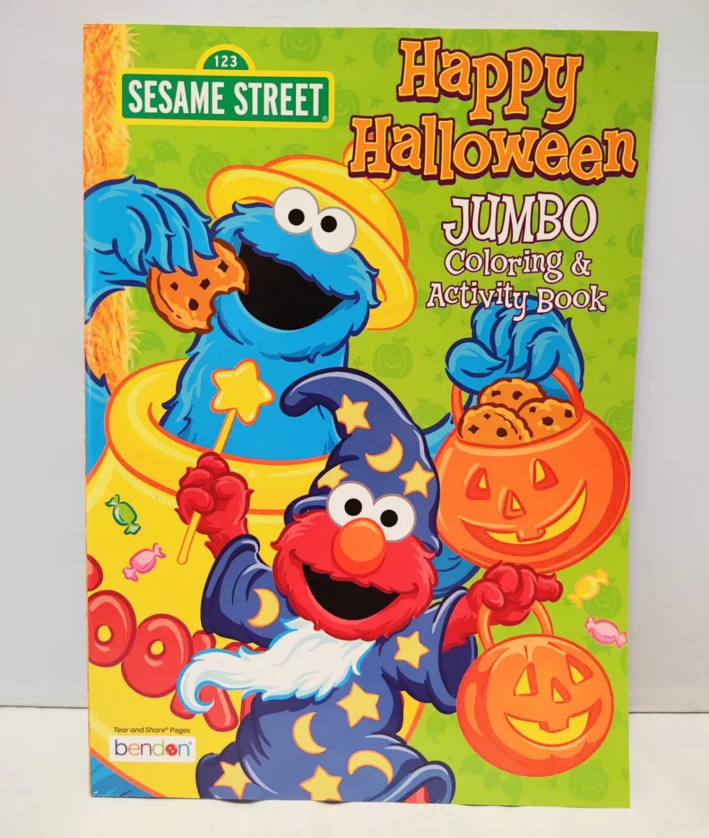 Sesame street cookie monster elmo halloween trick or treat coloring book bendon