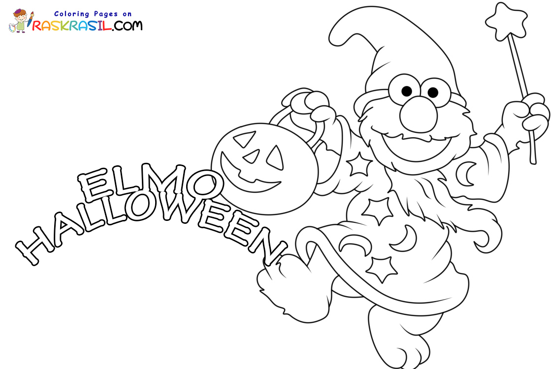 Elmo halloween coloring pages