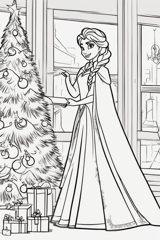 Christmas tree coloring sheet