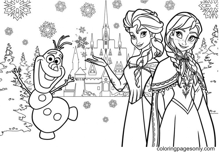 Elsa and anna coloring pages printable for free download