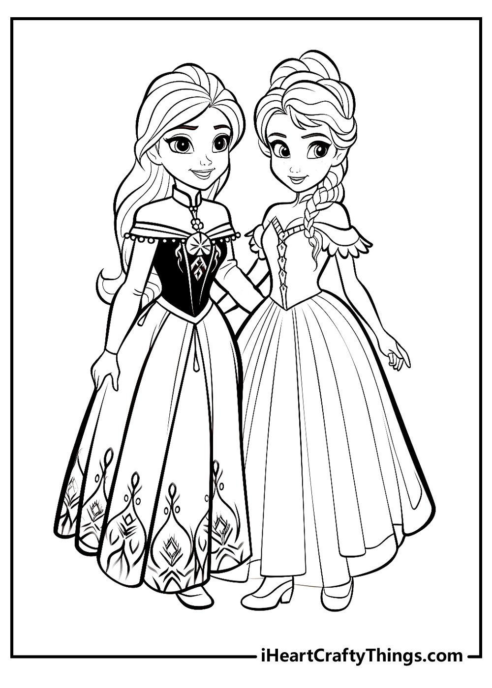 Elsa and anna coloring pages free printables