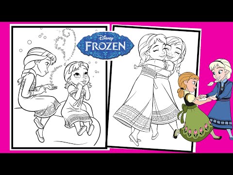 Disney frozen elsa anna coloring pages young anna elsa frozen sisters coloring book page disney