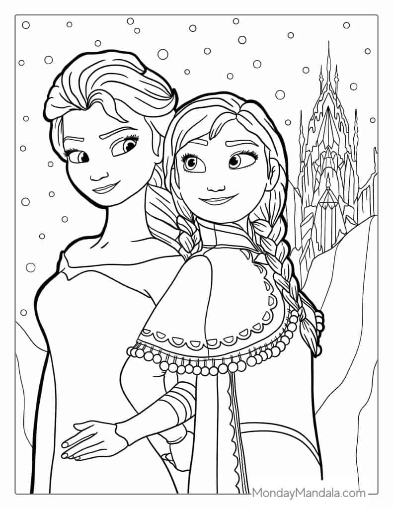 Frozen coloring pages free pdf printables