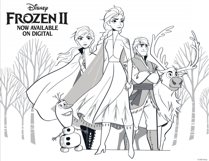 Frozen coloring page free printable