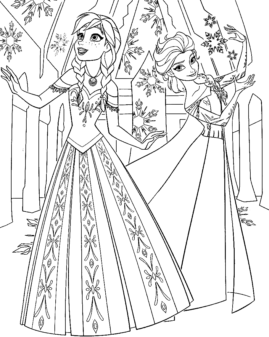 Elsa and anna coloring pages printable for free download