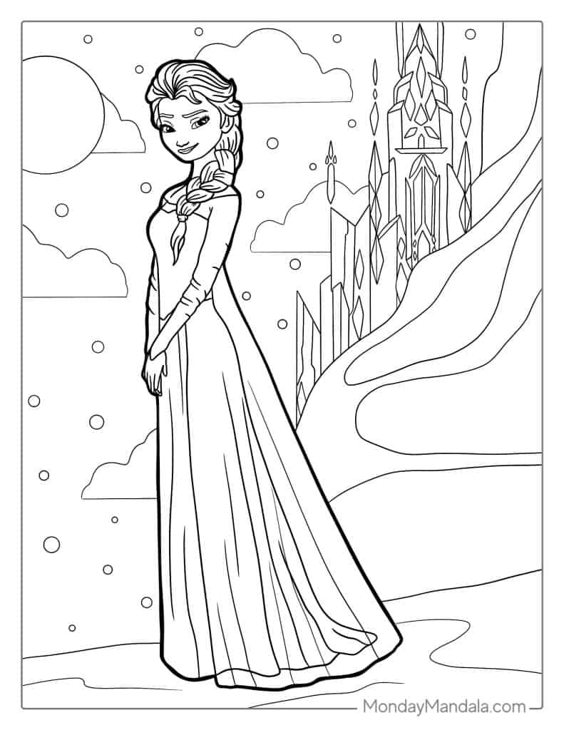 Frozen coloring pages free pdf printables