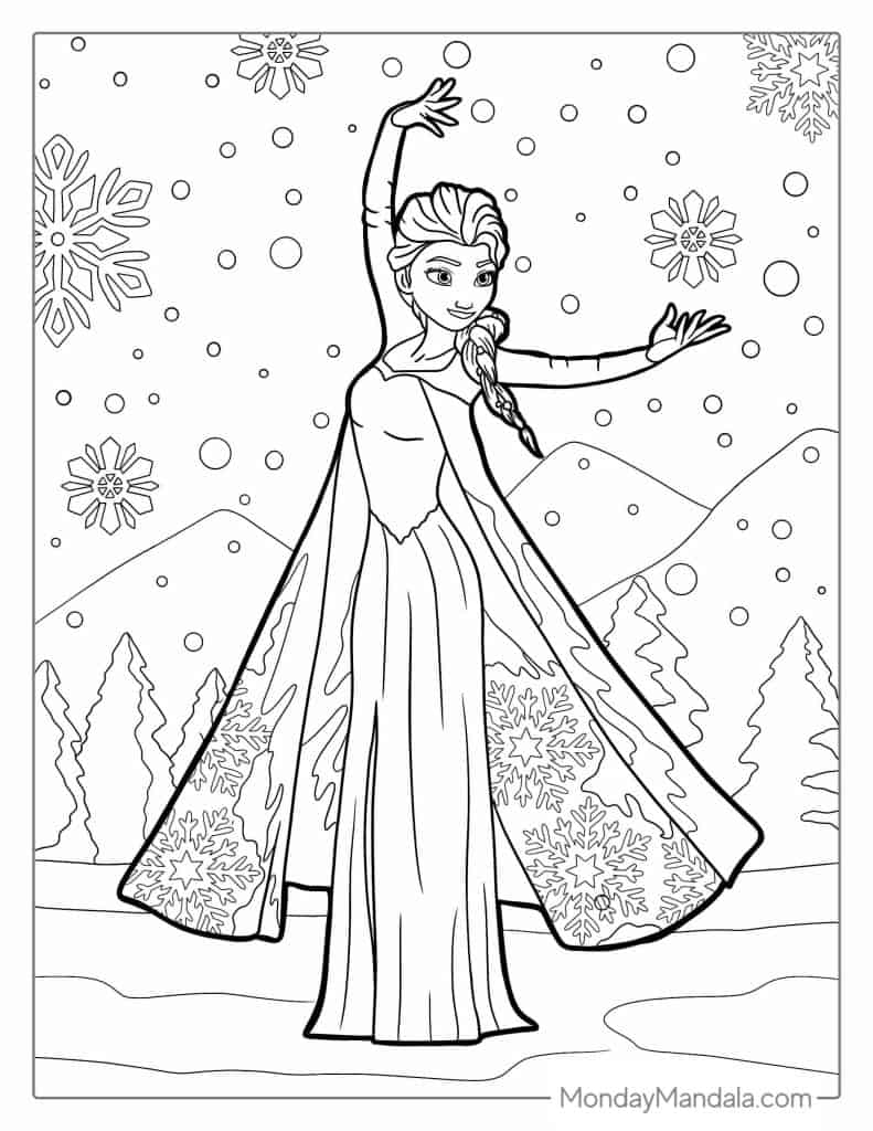 Frozen coloring pages free pdf printables