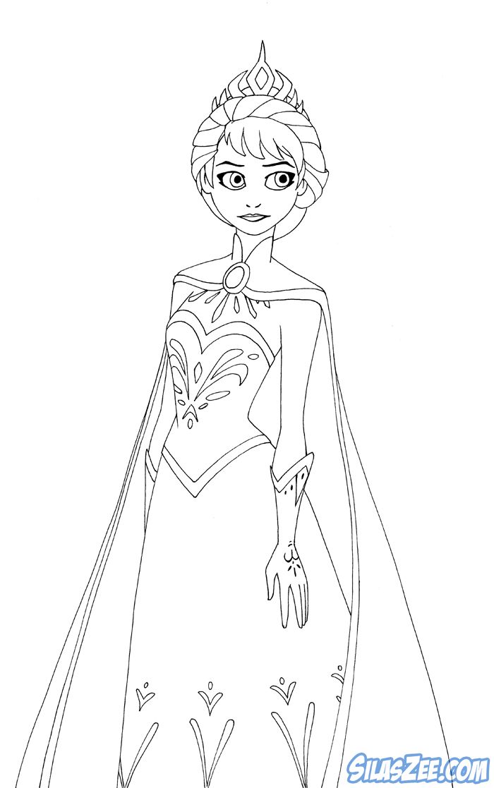 Stunning anna coronation dress coloring pages