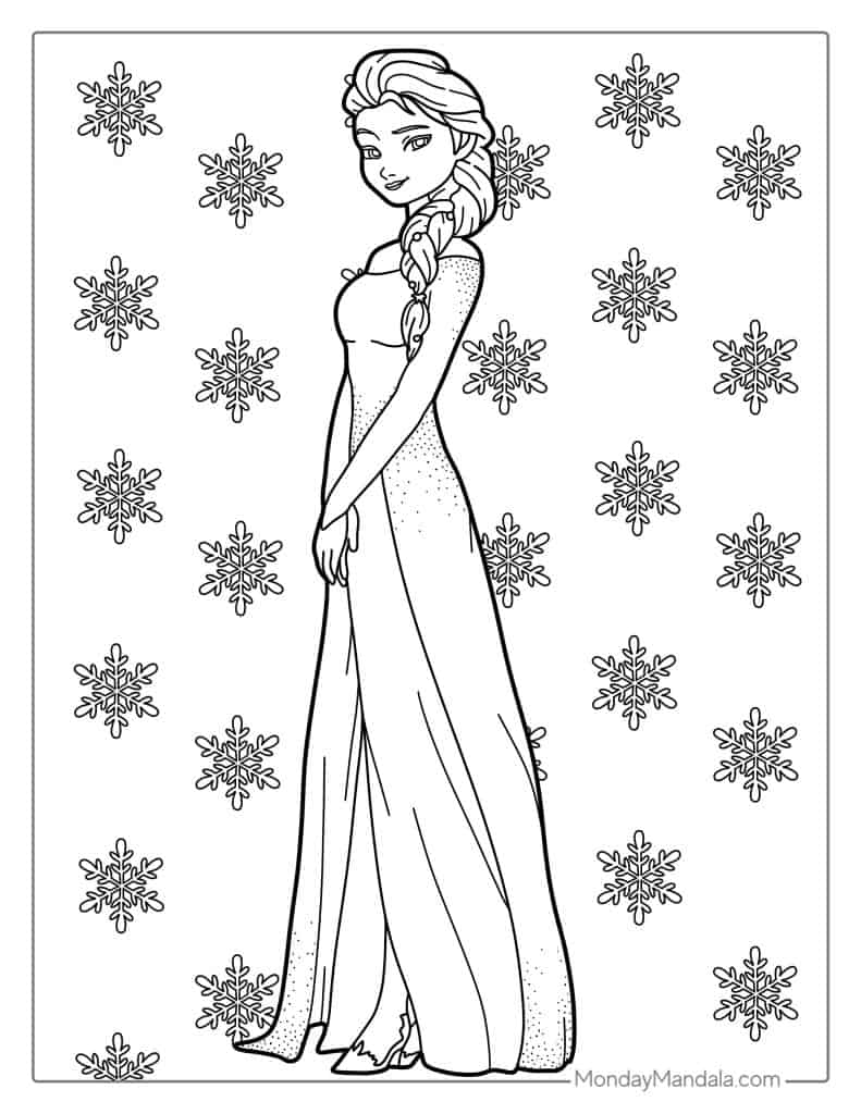 Elsa coloring pages free pdf printables