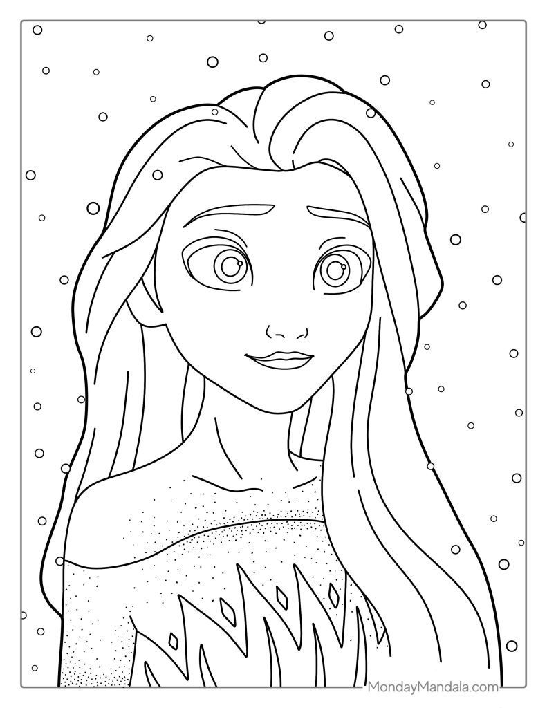 Elsa coloring pages free pdf printables