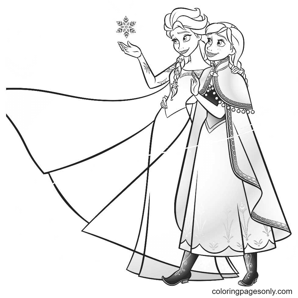 Elsa and anna coloring pages printable for free download