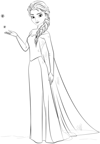 Elsa from the frozen coloring page free printable coloring pages