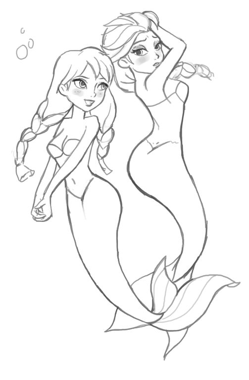 I doodled elsa and anna as mermaids frozen mermaid coloring pages mermaid coloring elsa coloring pages