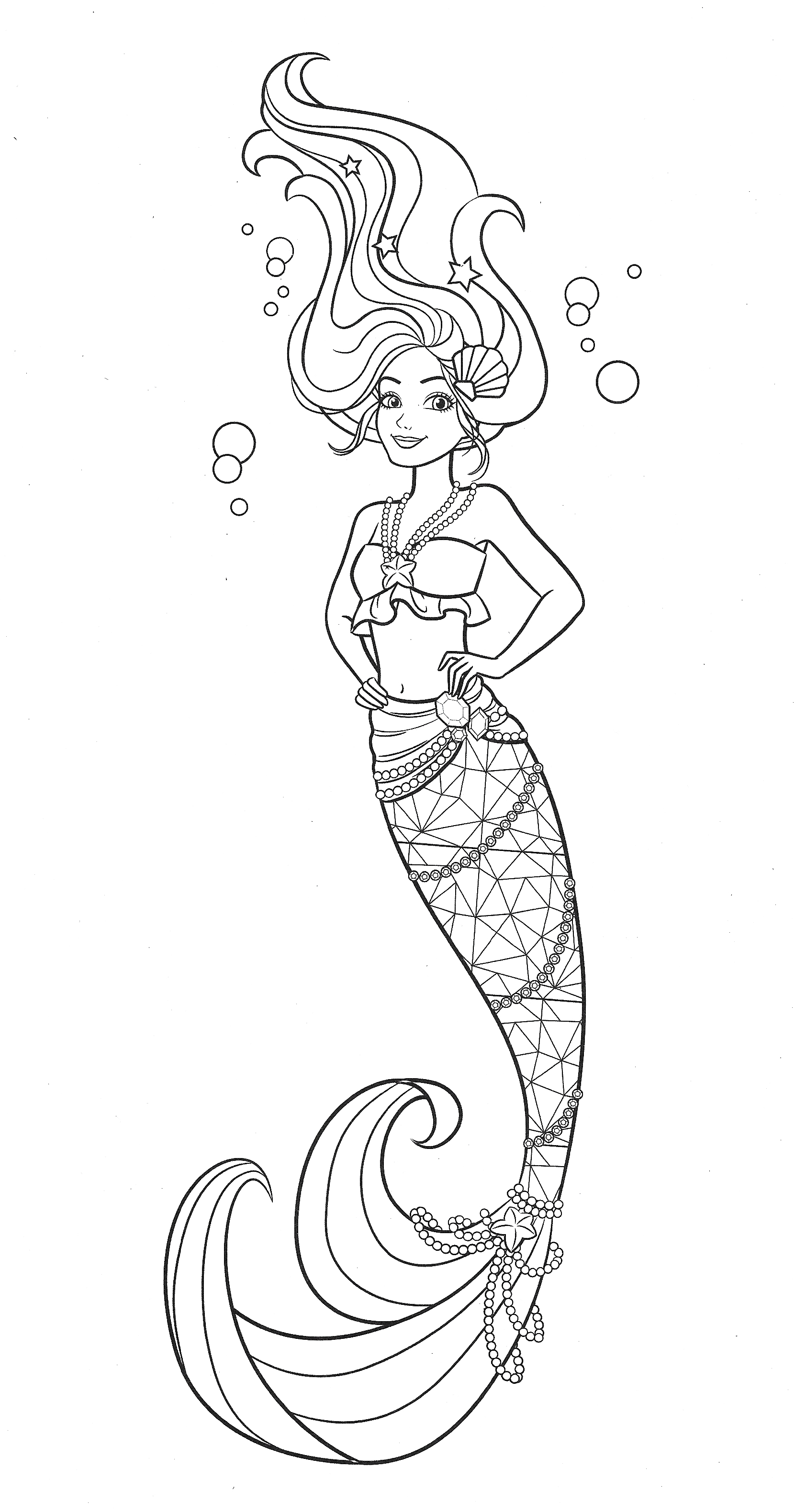 Beautiful mermaid barbie coloring pages