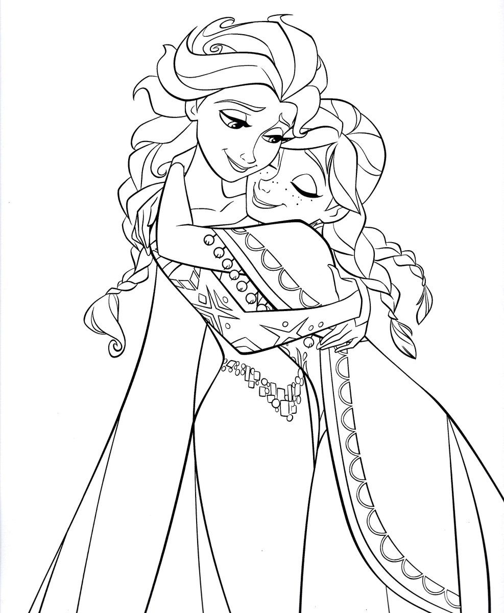 Anna and elsa coloring pages coloring page frozenoloring book pages lovely for of page