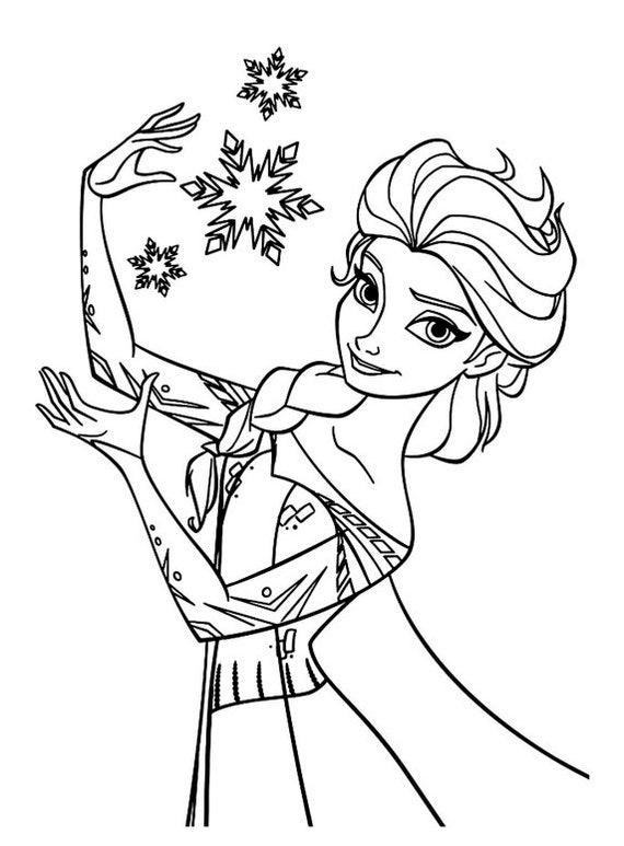 Digital anna elsa frozen colouring pages