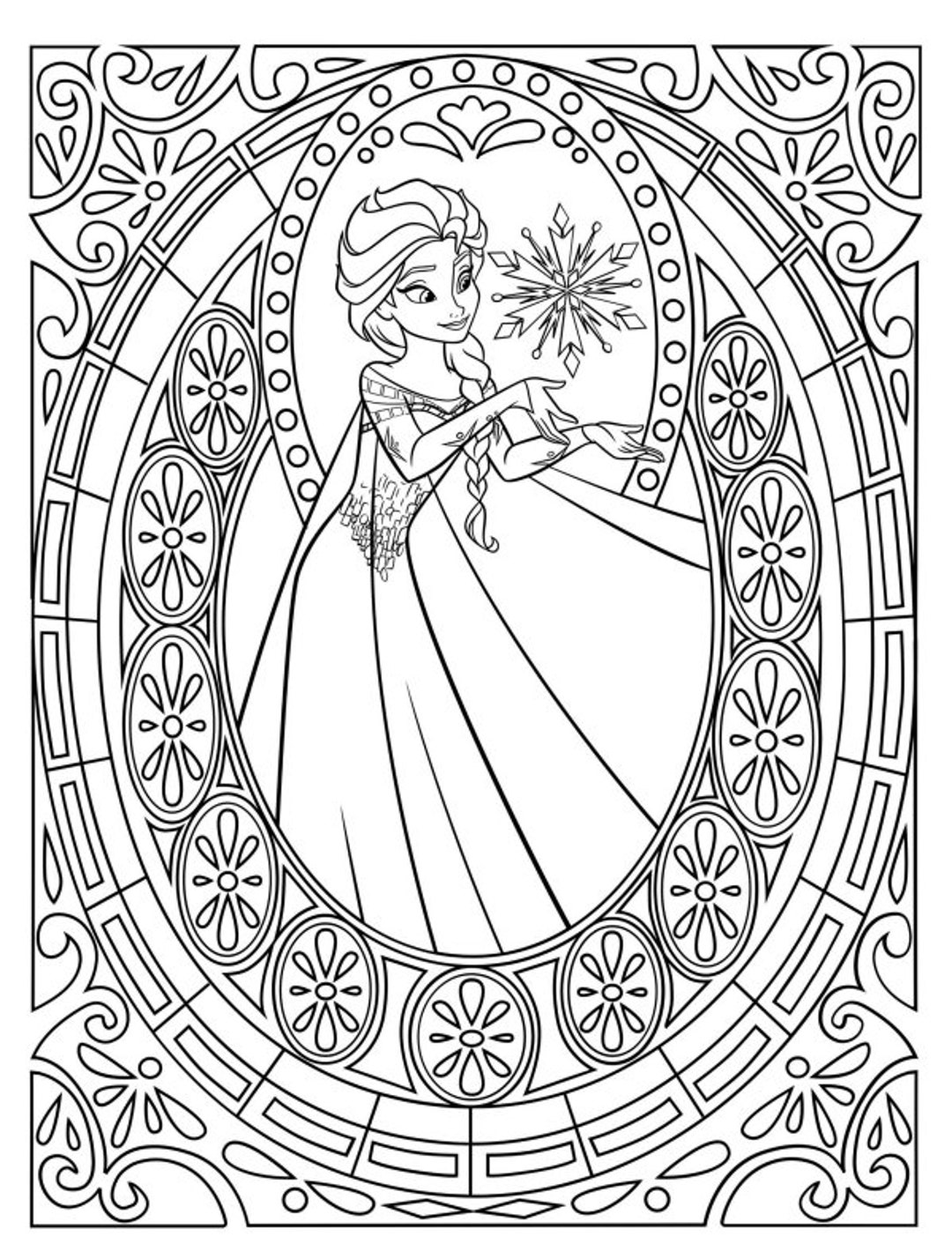 Digital anna elsa frozen colouring pages