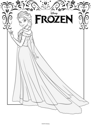 Elsa from frozen coloring page free printable coloring pages