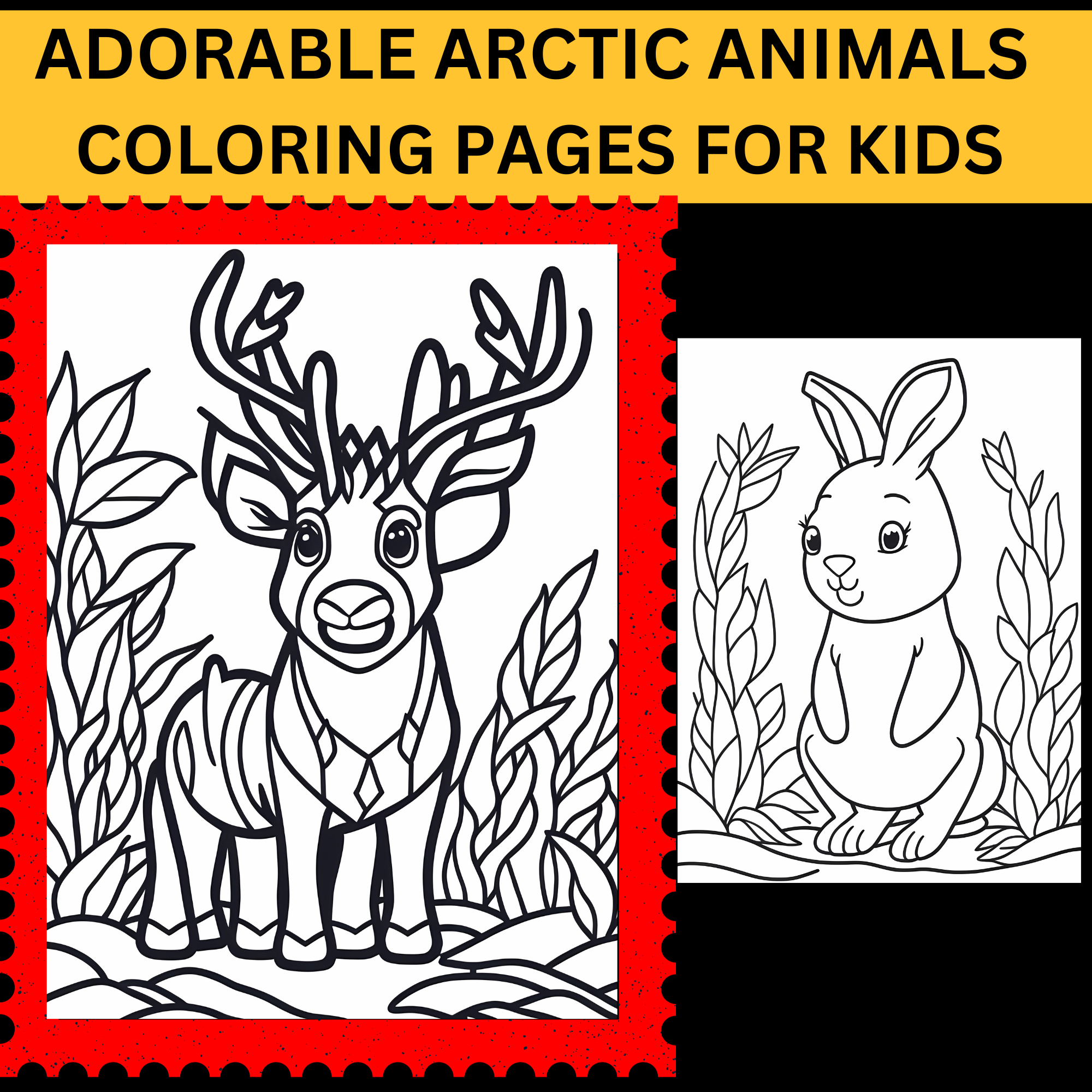 Cute arctic animals coloring pages