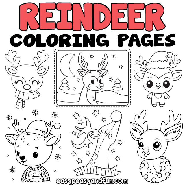 Printable reindeer coloring pages