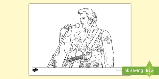 Elvis presley colouring sheet teacher made