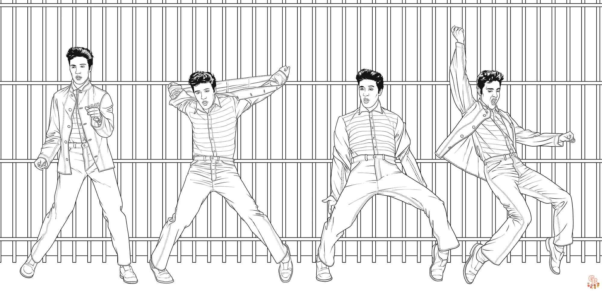 Printable elvis coloring pages free for kids and adults