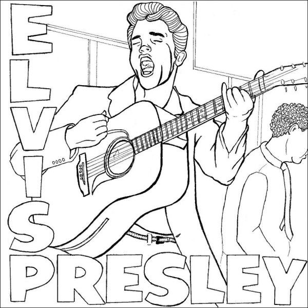 Elvis presley coloring pages printable images of the king of rock n roll