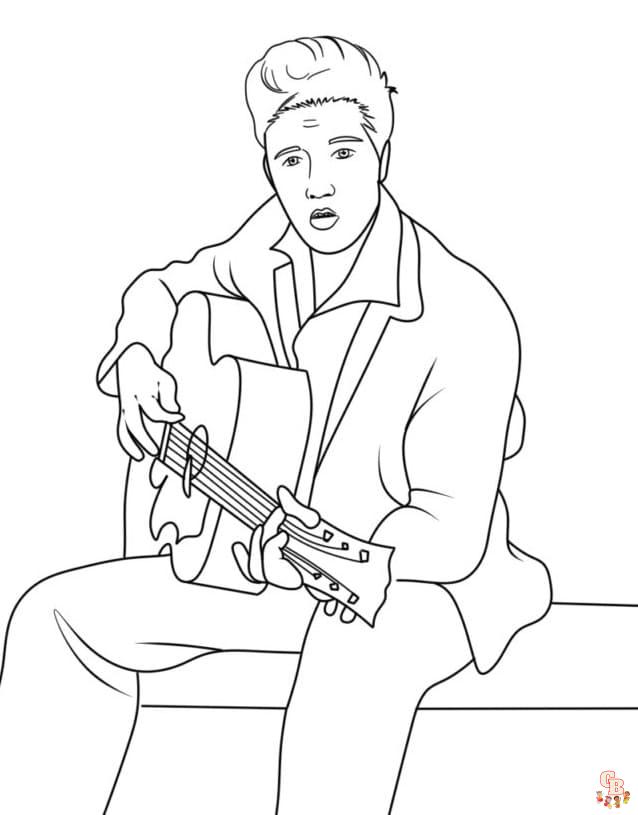 Printable elvis coloring pages free for kids and adults