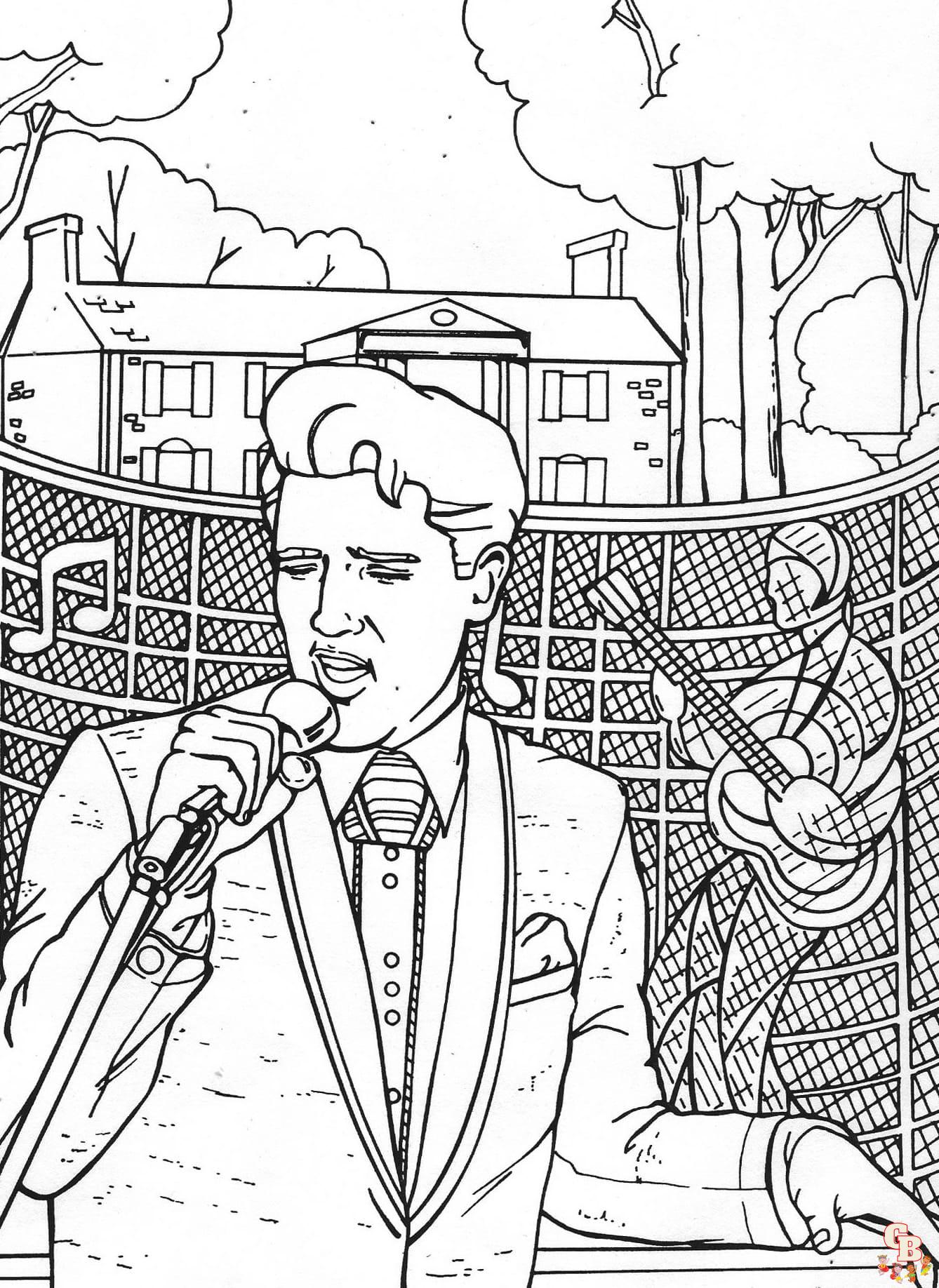 Printable elvis coloring pages free for kids and adults