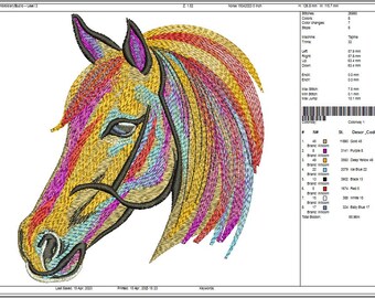 Horse design machine embroidery design