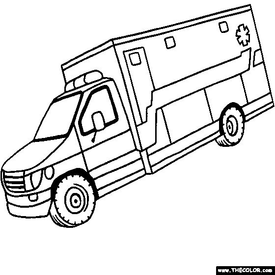 Free vehicle coloring pages color in this picture of an ambulance and others with our library of online colâ ambulance coloring pages truck coloring pages