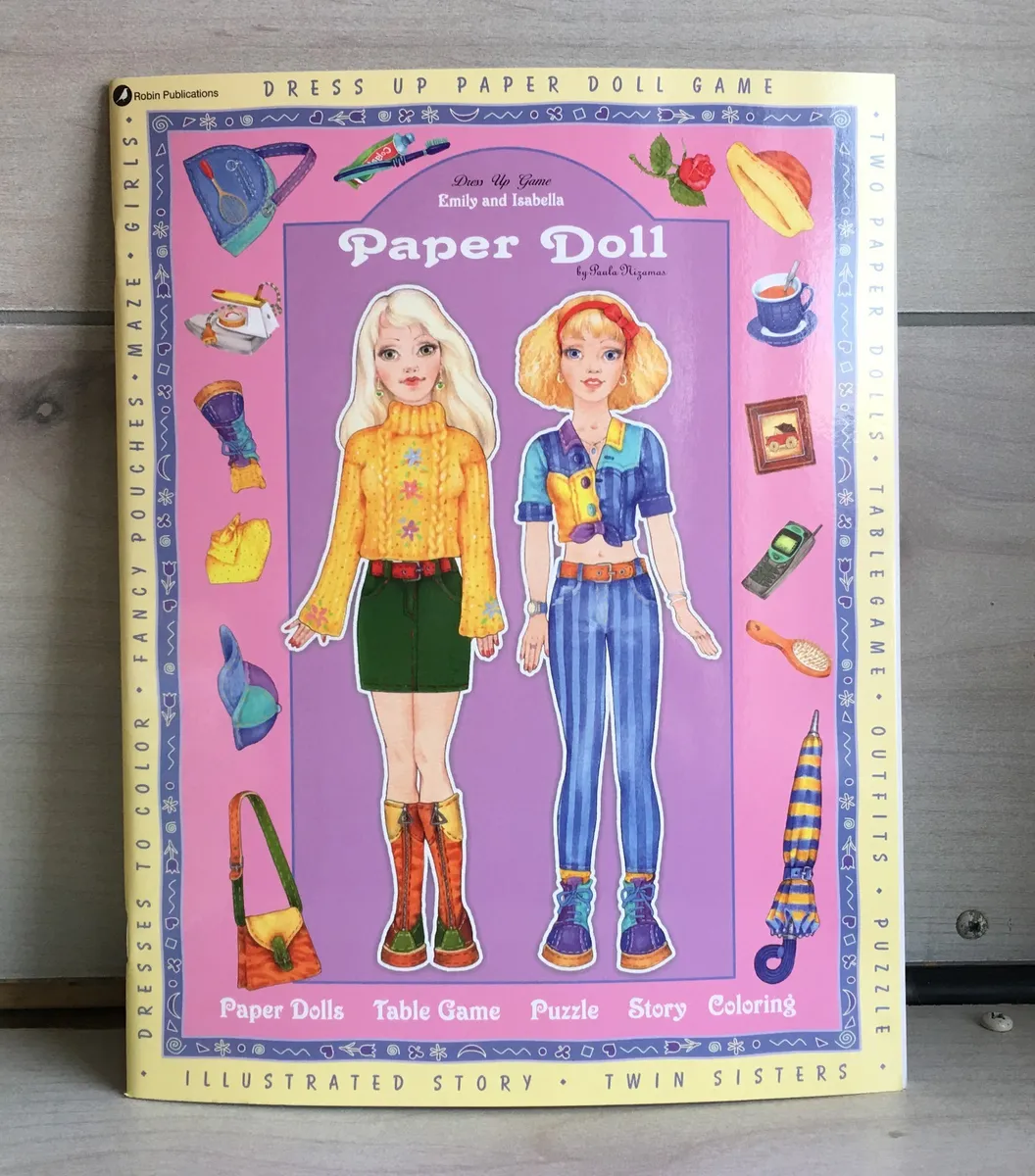 Paper dolls dress up game emily elizabeth coloring book paula nizamas new