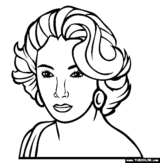 Elizabeth taylor coloring page free elizabeth ta