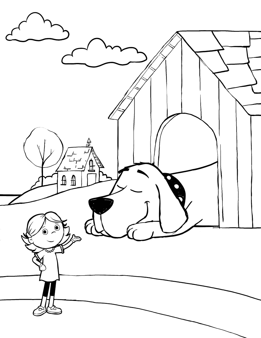 Emily elizabeth and clifford coloring page