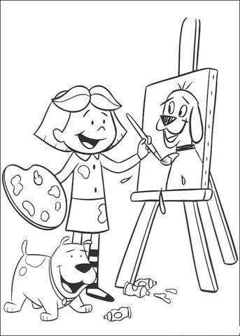 Emily is painting clifford coloring page coloring pages dog coloring page puppy coloring pages