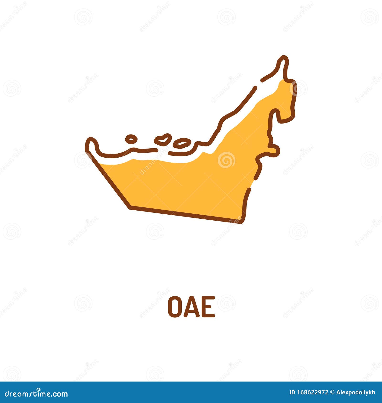 United arab emirates map color line icon border of the country pictogram for web page mobile app promo stock illustration