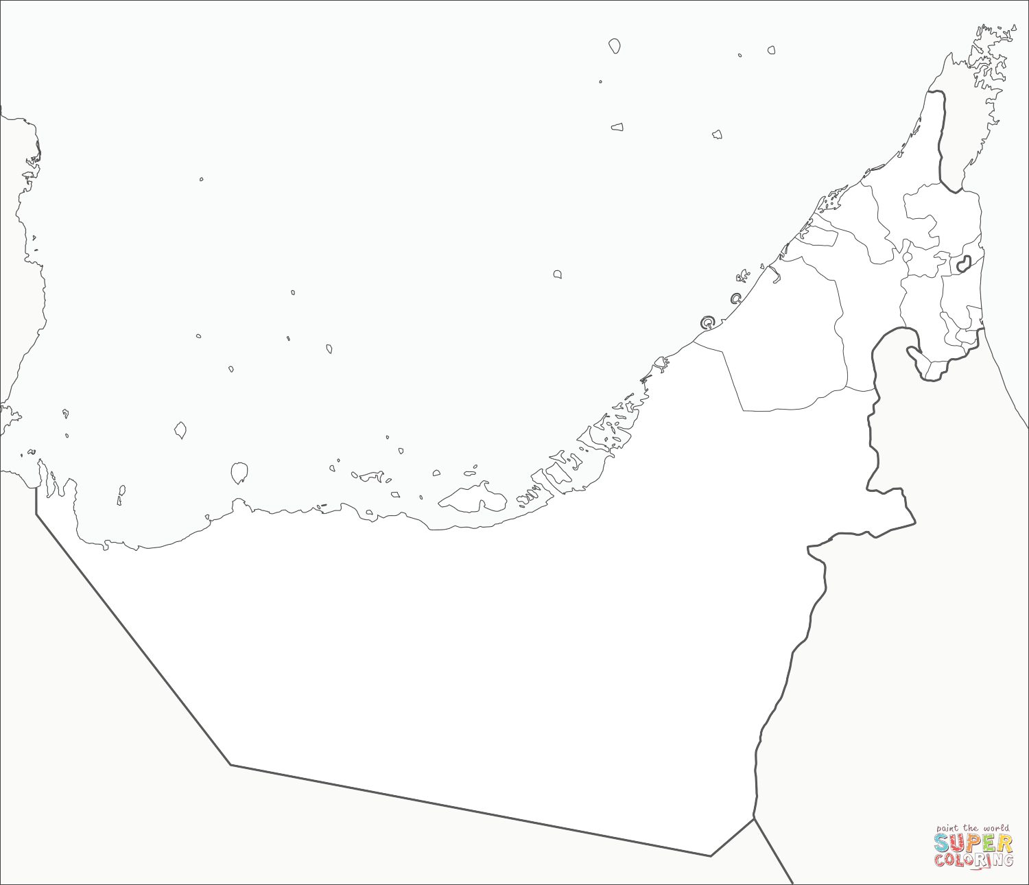 United arab emirates map coloring page free printable coloring pages