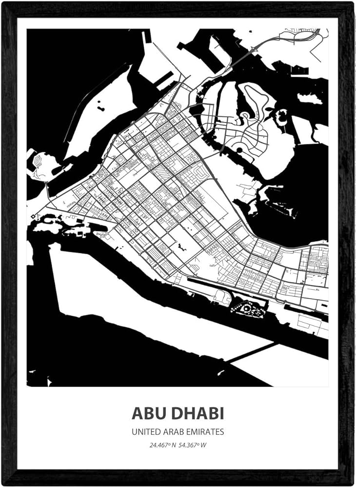 Nacnic poster with map of abu dhabi