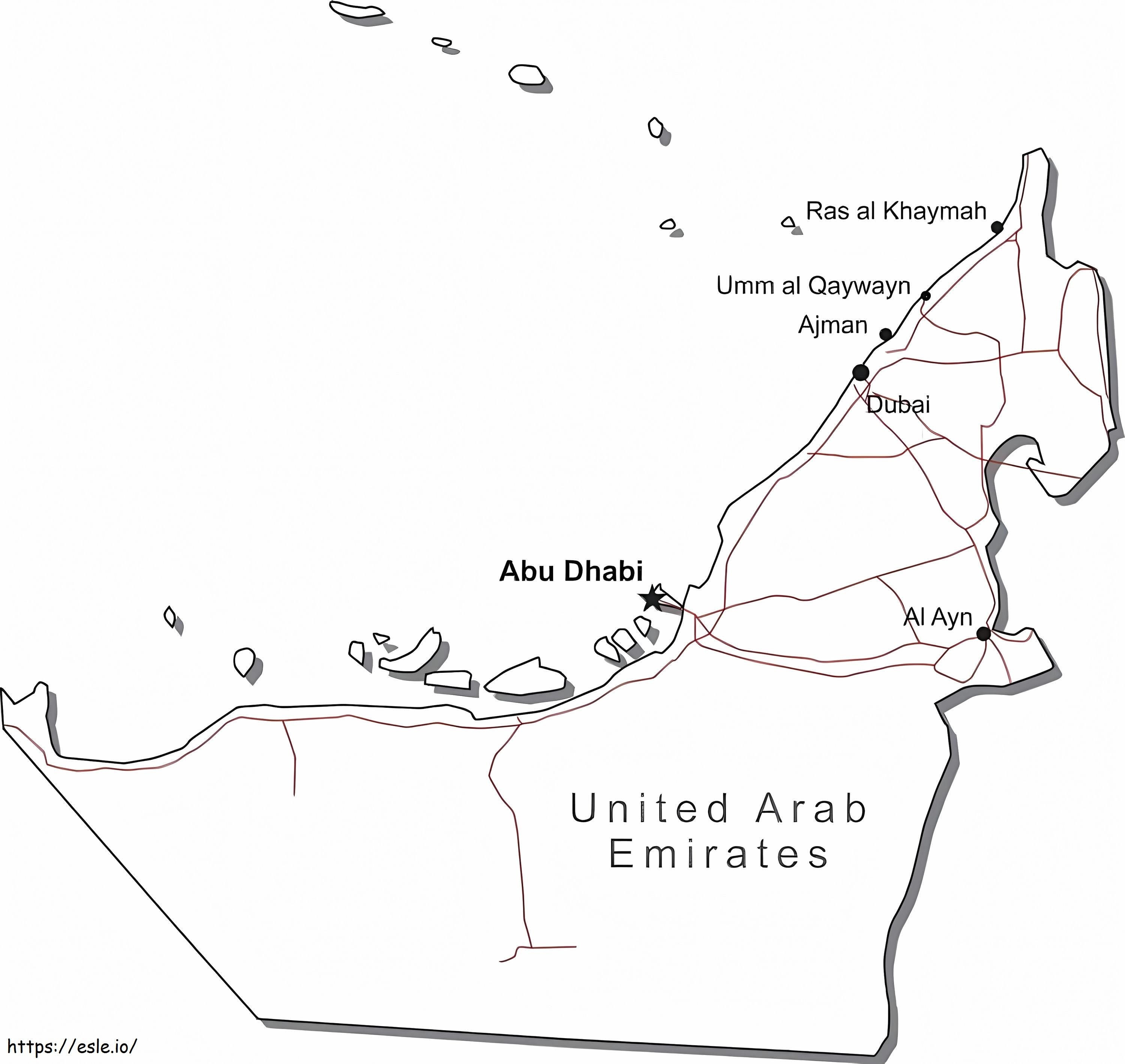 United arab emirates map coloring page