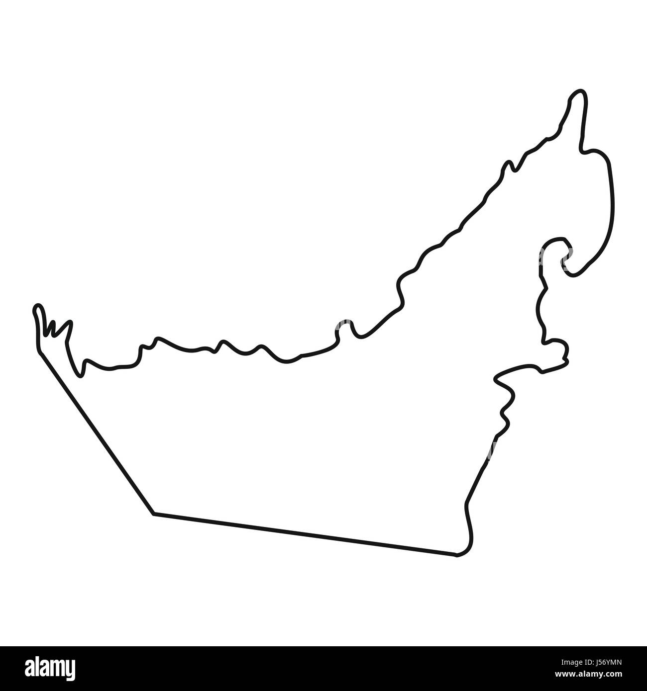 Mapa de emiratos ãrab unidos icono el tilo de quema imagen vector de stock